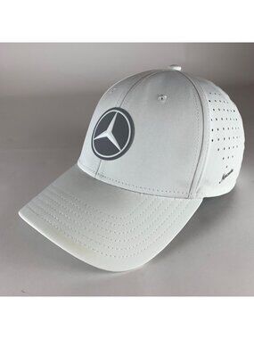 Mercedes Benz Mens White Snapback Adjustable Hat